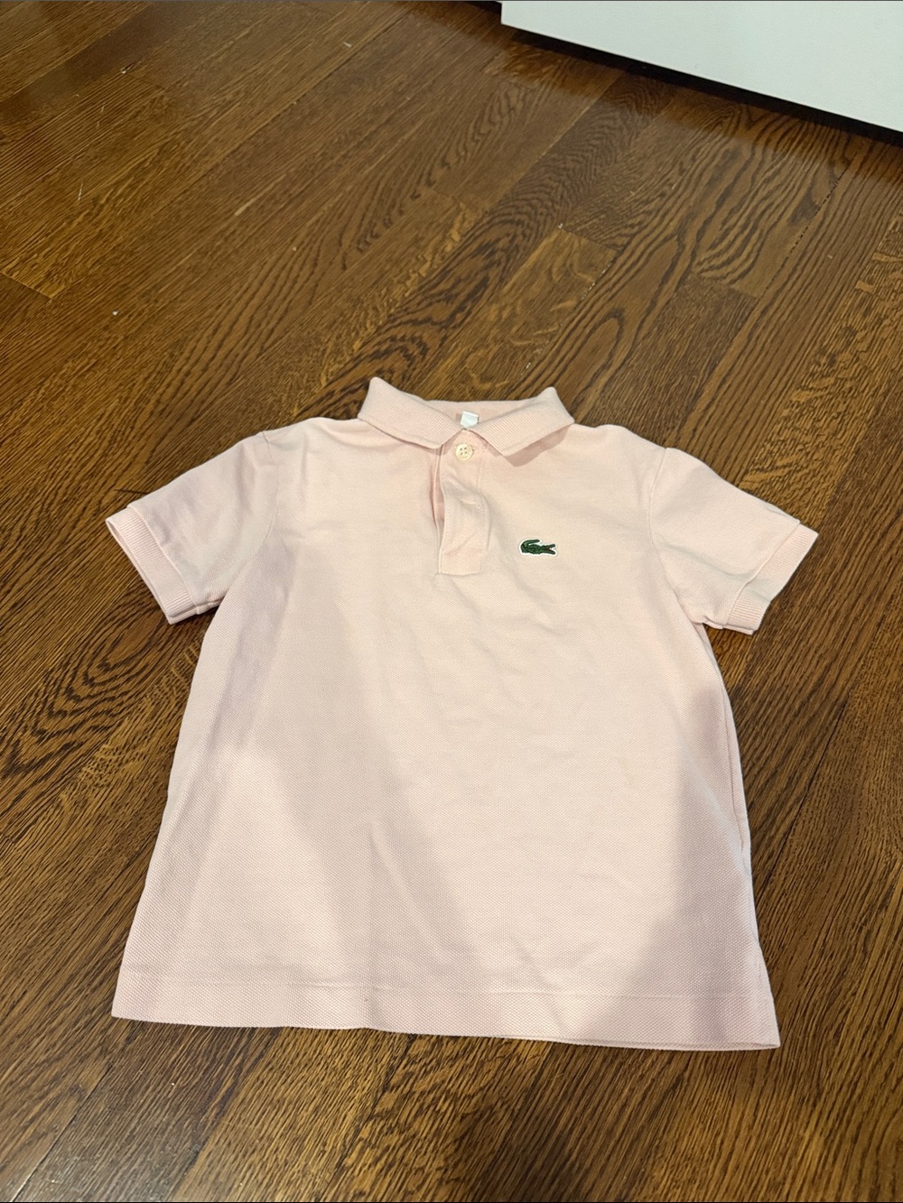 Lacoste Kids Light Pink Polo with Green Crocodile